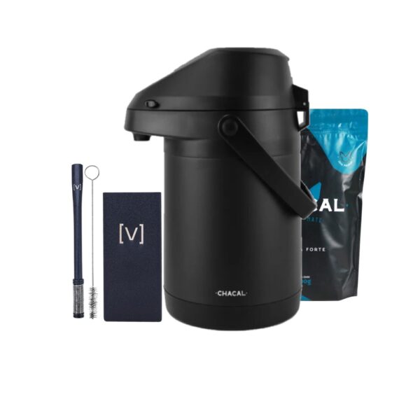 Kit Tereré Garrafa Térmica Copo e Bomba Inox e Erva Chacal