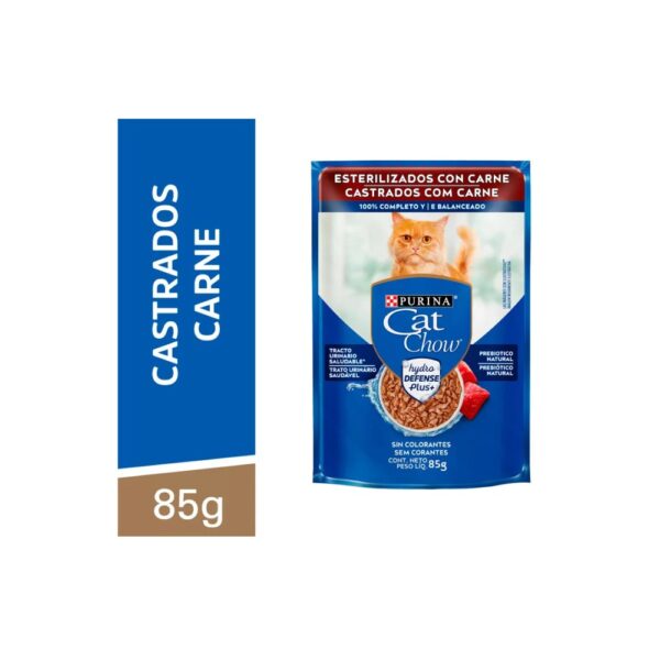 Sachê Cat Chow Carne molho 85g Gatos Adultos Purina Nestle - Image 2